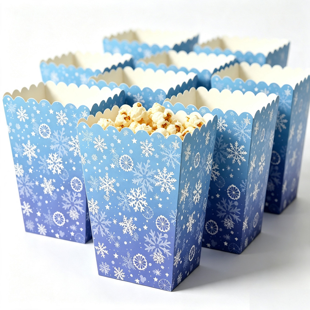 10-50pcs Snowflake Popcorn Box - Food Like Snacks review and price