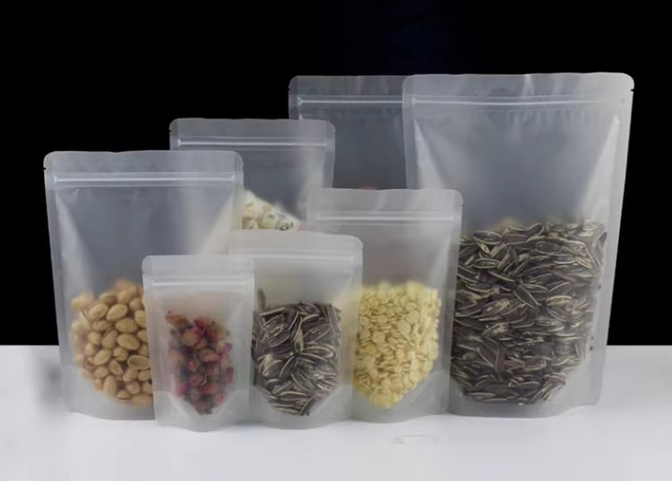 Stand Up Frosted Ziplock Bags  - Logo Food Snack review and price