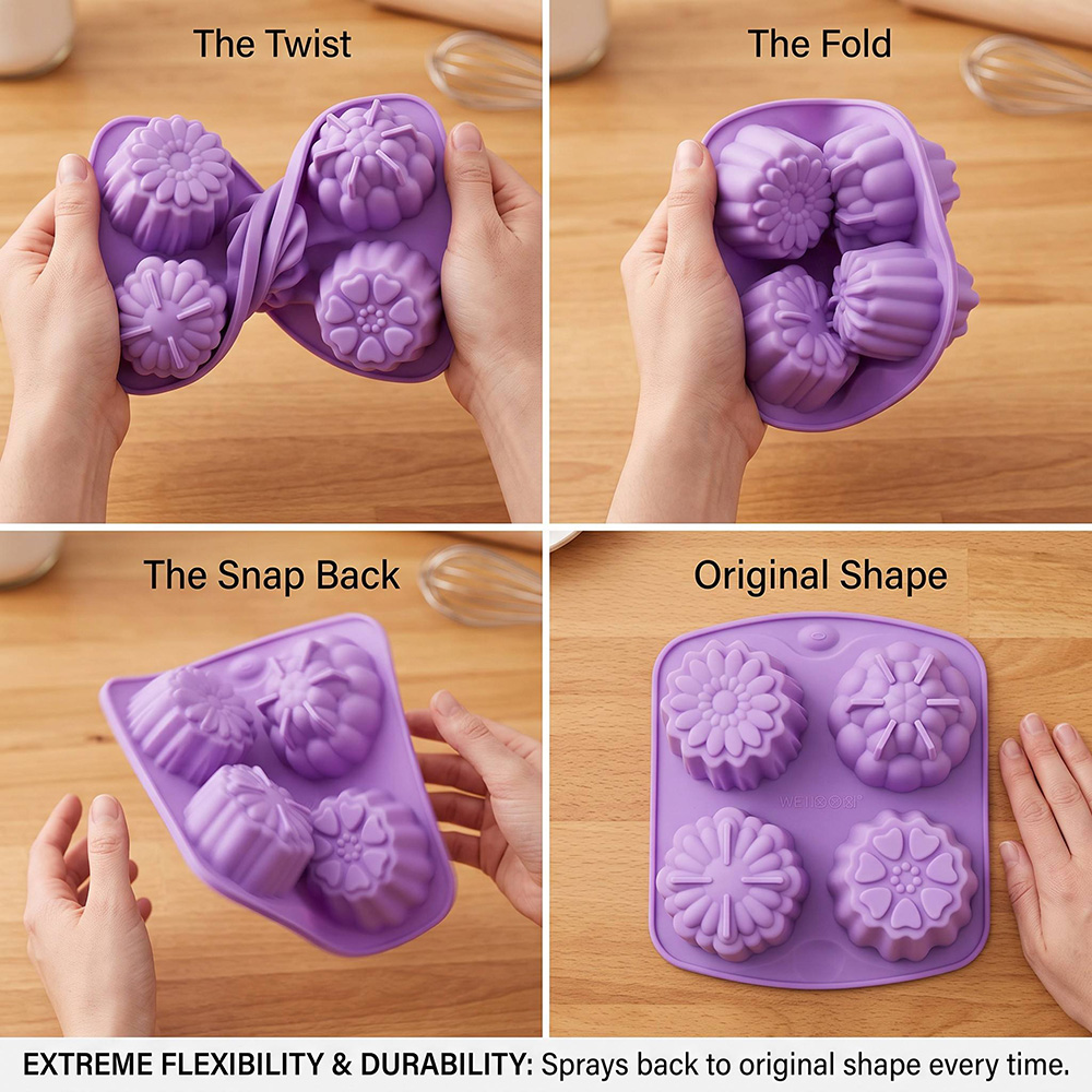 BPA Free 4-Hole Flower Shaped  - Food Snacks Healthy review and price